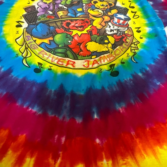 VIntage Grateful Dead Big River Jamboree Tie Dye T-Shirt Liquid Blue Size XXL - Picture 9 of 14